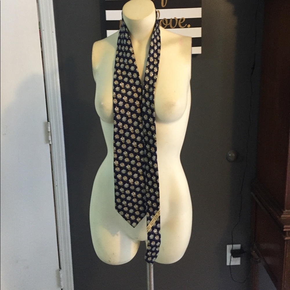 Fraser steen ermenegildo zegna vintage tie navy - Picture 1 of 4